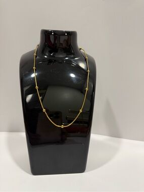 Delicate Gold Bead Station Necklace for Women